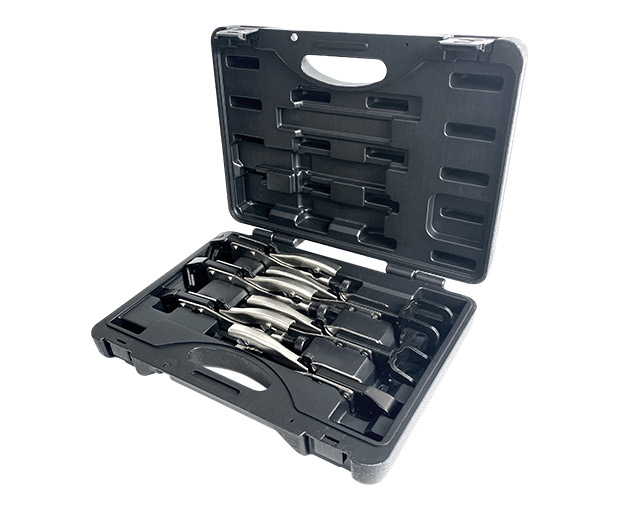 Axial welding pliers set with hard-shell case 