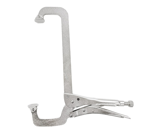 Stepped C clamp with swivel pads